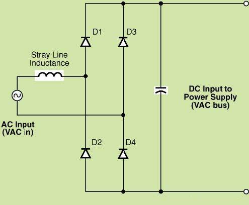 在AC輸入端使用橋式整流器的SMPS的典型輸入級