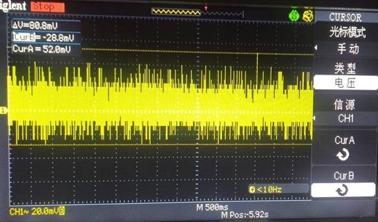 接了 470μF 濾波電容之后的紋波圖