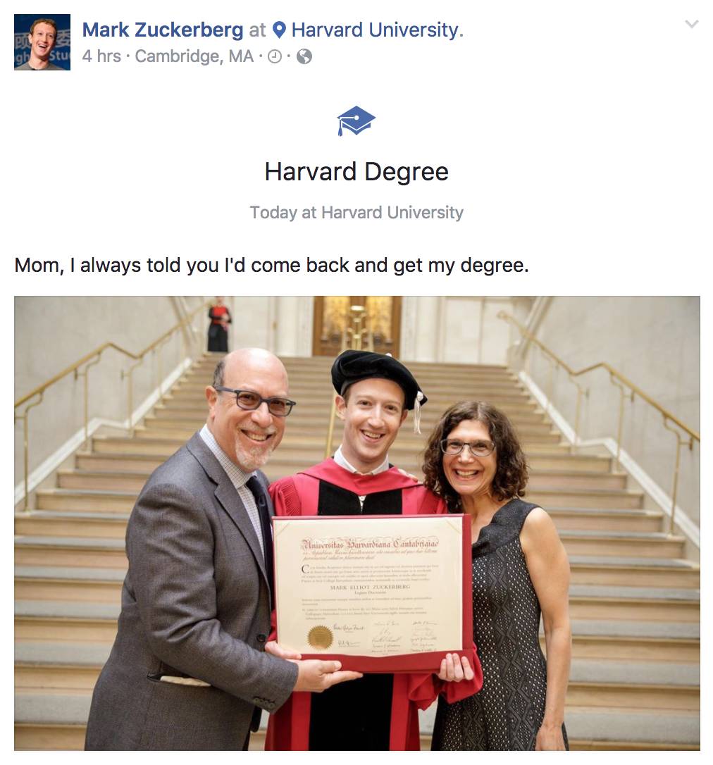 【扎克伯格哈佛演講】沒有人從一開始就知道如何做，你需要的只是開始