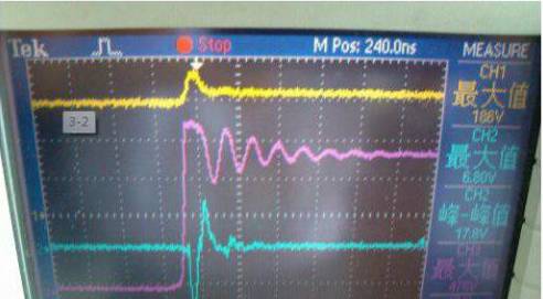 D1使用快恢復二極管UF4007的實測波形圖